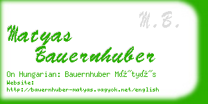 matyas bauernhuber business card